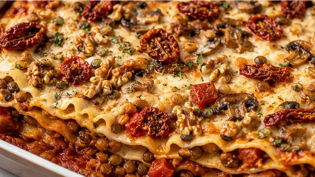 Vegan Lasagna That Tastes Amazing! Vegan lasagna: Make this hearty and delicious plant-based lasagna with lentils, walnuts, and sun-dried tomatoes. Easy to prep