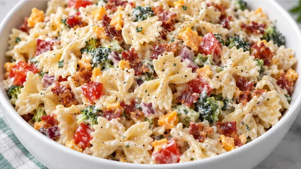 Bacon Cheddar Ranch Pasta Salad