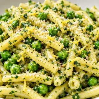 Bright & Fresh Parsley Pesto Pasta with Peas! - bright fresh parsley pesto pasta