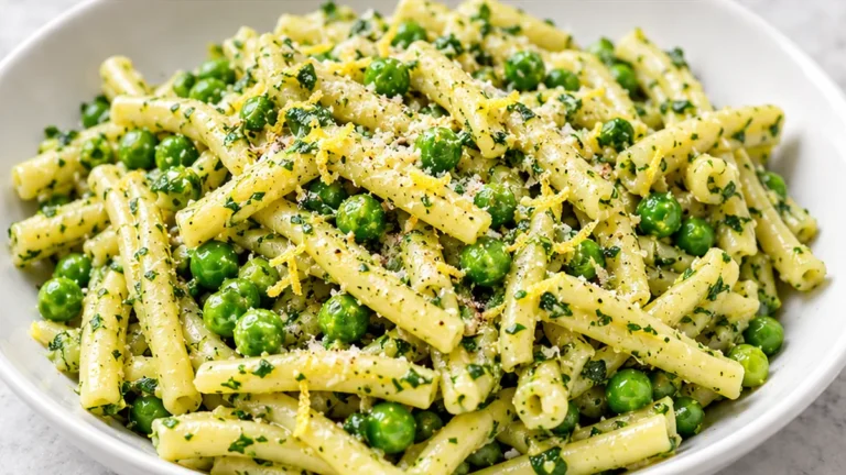 Bright & Fresh Parsley Pesto Pasta with Peas!