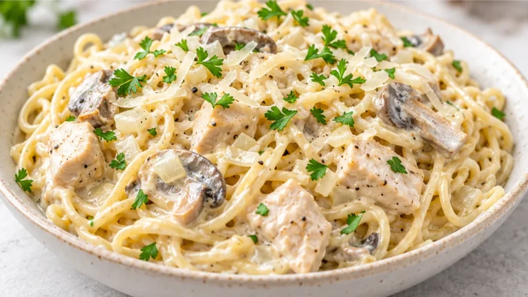 Creamy Crockpot Chicken Tetrazzini: Easiest Dinner!