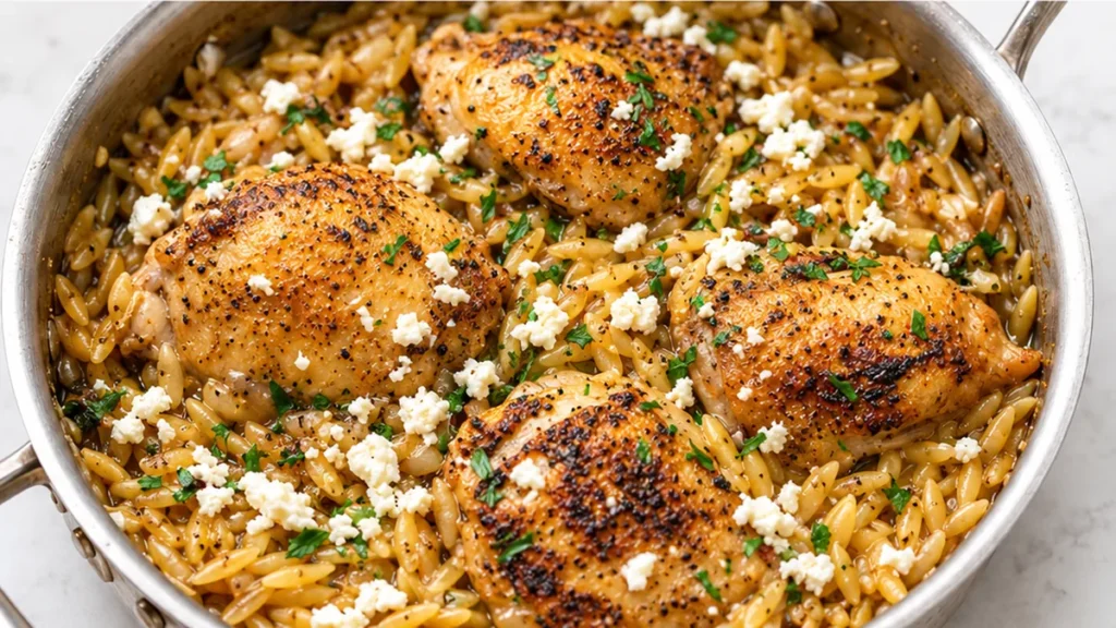 One-Pot Lemon Pepper Chicken & Orzo - one pot lemon pepper chicken