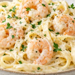 Creamy Prawn Scampi Pasta - Prawn scampi pasta: whip up this creamy, garlicky, lemony tagliatelle in under 30 minutes. Perfect for a quick, impressive weeknight