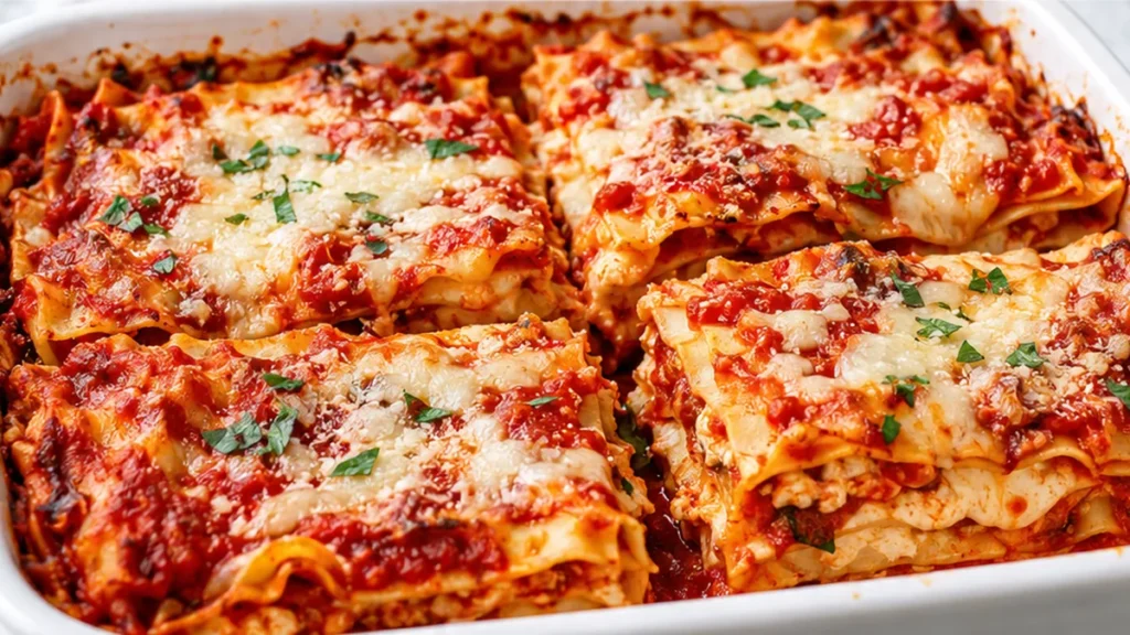 Ricotta Lasagna Comfort Food - Ricotta lasagna: Bake this ultimate creamy and cheesy Italian classic in under an hour. Layers of rich marinara, smooth ricotta,