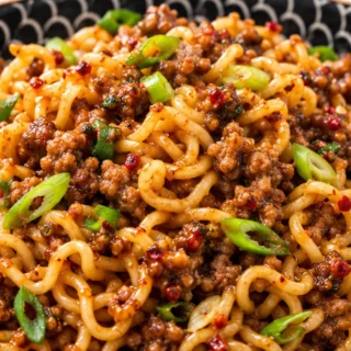 Spicy Pork & Peanut Noodles - spicy pork peanut noodles