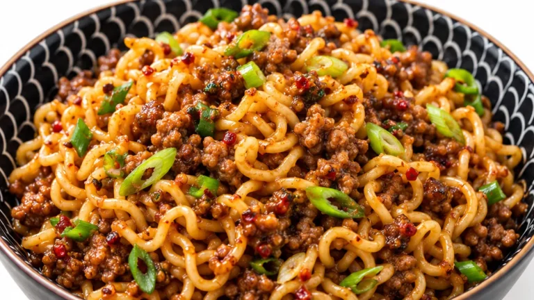 Spicy Pork & Peanut Noodles