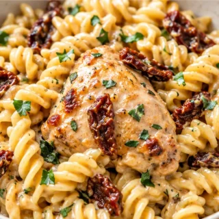 Creamy Sun-Dried Tomato Chicken Pasta - Sun-dried tomato chicken pasta: whip up this incredibly creamy, flavorful dish in under 40 minutes. Tender chicken and p